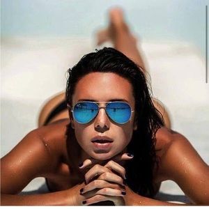 Blue Mirror Ray-Ban Aviators NWT